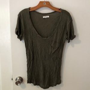 Aerie | Olive green short sleeve tee, with pocket.